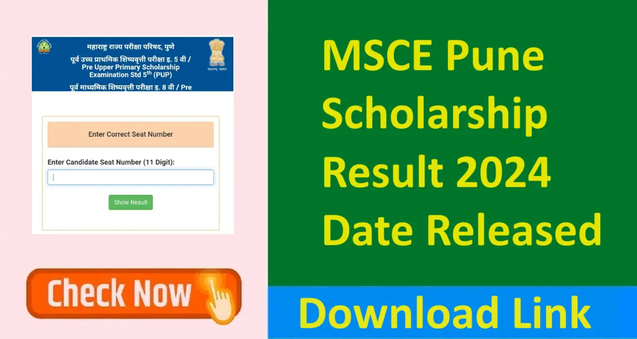 MSCE Pune Scholarship Result 2024 Date