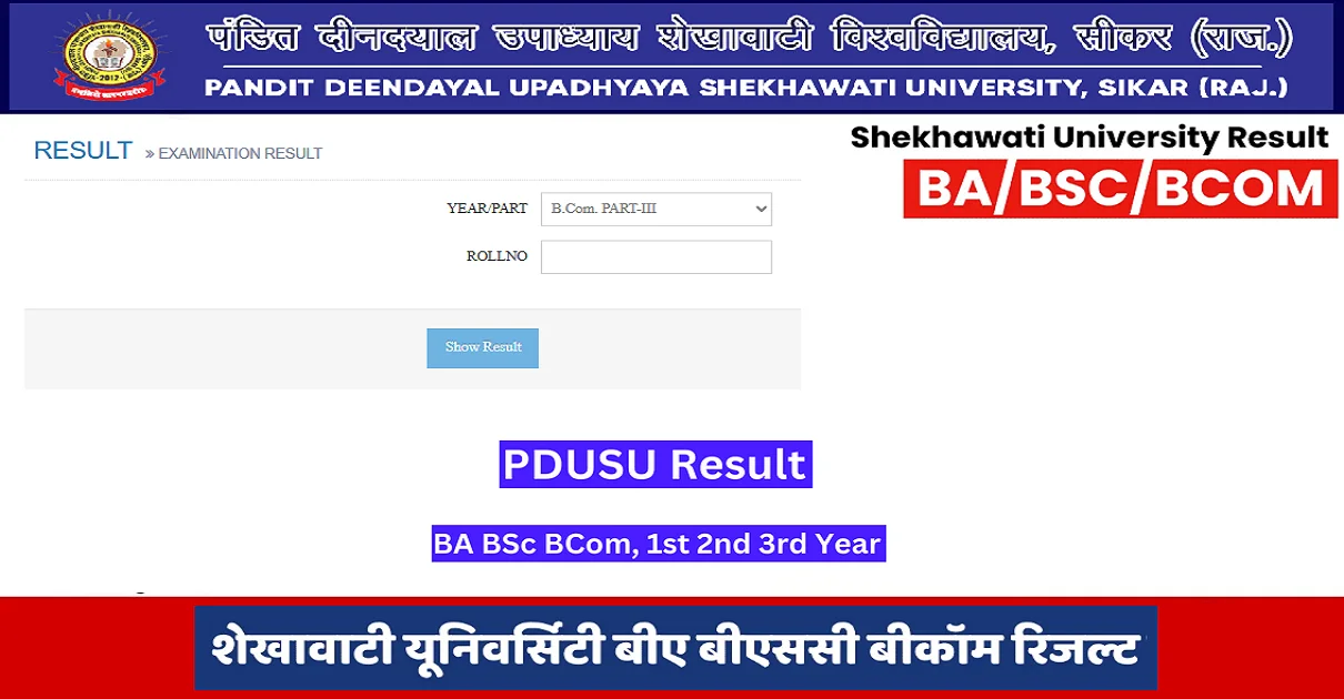 Shekhawati University Result 2024